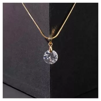 Кулон "Стразинка" крупная, 40см, цвет белый в золоте