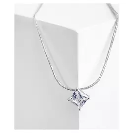 Кулон "Стразинка" ромб, цвет белый в серебре, 40см