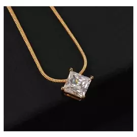 Кулон "Стразинка" ромб, цвет белый в золоте, 40см