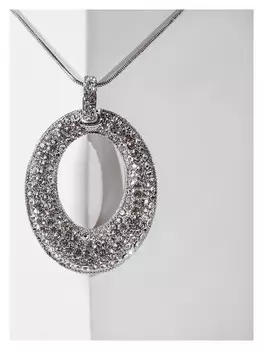 Кулон "Свидание" овал уплотнённый, цвет белый в серебре, L=70