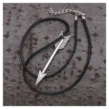 Кулон унисекс "Стрела", цвет чернёное серебро, 40см