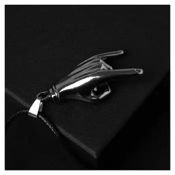 Кулон унисекс "Жест", цвет чернёное серебро, 60 см