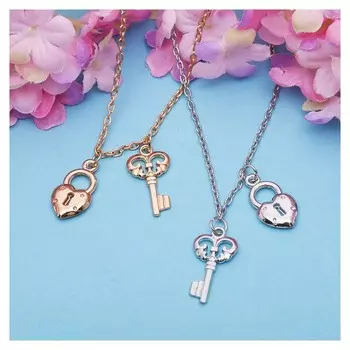 Кулон "Выбражулька" ключ с замочком, 40 см