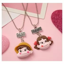 Кулоны "Неразлучники", мальчик и девочка, цветные в серебре