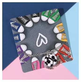 Кулоны "Неразлучники" мячик, цвет чёрно-белый в серебре, 45 см