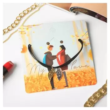 Кулоны "Неразлучники" половинки на шнурке, цветные, 45 см