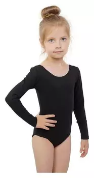Купальник гимнастический х/б, длинный рукав, цвет чёрный, размер 44