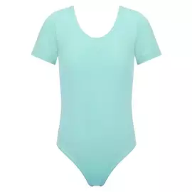 Купальник гимнастический х/б, короткий рукав, цвет ментоловый, размер 38