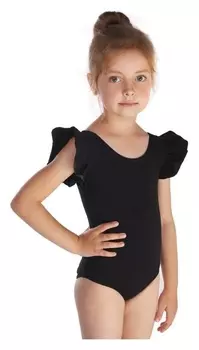 Купальник-майка, рукав крылышко, размер 34, цвет чёрный