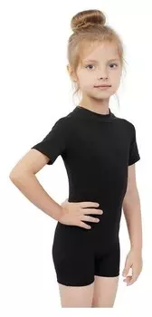 Купальник-шорты, с коротким рукавом, размер 44, цвет чёрный