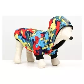 Куртка для собак "Цветной всплеск", размер XL (ДС 38, ОГ 54, ОШ 36 см)