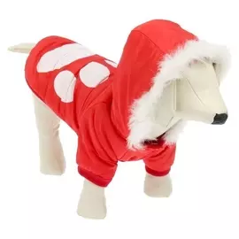 Куртка с капюшоном и мехом, размер XL (ОШ 34, ОГ 47, ДС 31 см), красная