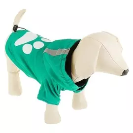 Куртка со светоотражающими полосами на капюшоне, флис, размер S (ДС 28, ОШ 28, ОГ 42 см), зелёная