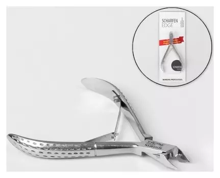 Кусачки для кутикулы, двойная пружина, 10 см, длина лезвия - 6 мм, цвет серебристый, Pnec-304-s-lj