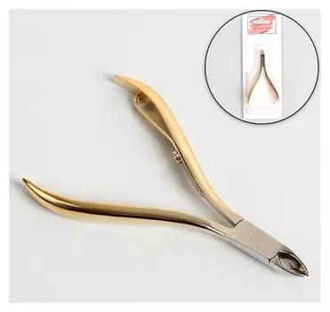 Кусачки маникюрные для кутикулы, 9,5 см, длина лезвия - 10 мм, цвет золотистый/серебристый