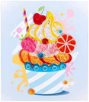 Квиллинг. панно "Десерт"