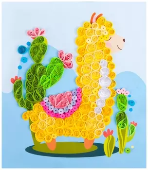 Квиллинг. панно "Лама"