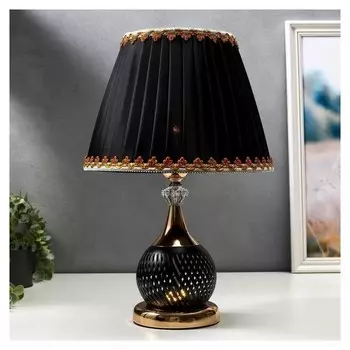 Лампа настольная 16434/1bk Е27 40вт черно-золотой 27,5х27,5х42 см