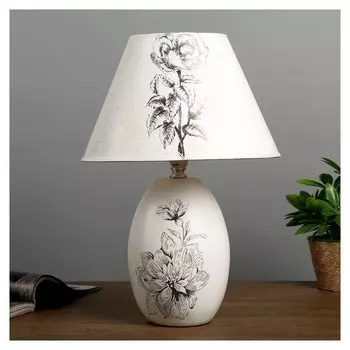 Лампа настольная "Аромат цветов" 1х40вт Е14 белый 25х25х36 см.