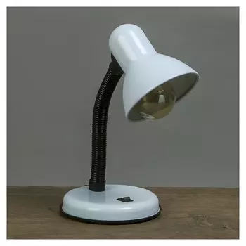 Лампа настольная е27, с выкл. (220в) белая 34х14х14