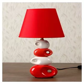 Лампа настольная керамика Е14 40вт 220в "Сад камней: белое и красное" 38,5х23х14 см