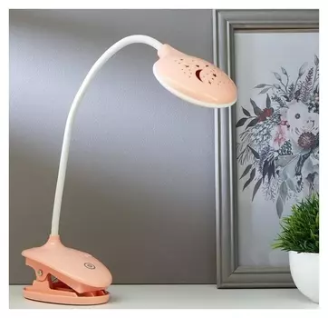 Лампа настольная на прищепке 16094/1p LED 4Вт 3 режима 3000-6000k USB АКБ 9х13х49 см