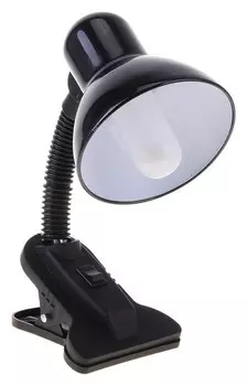 Лампа настольная на зажиме "Ночь" с выкл., чёрная