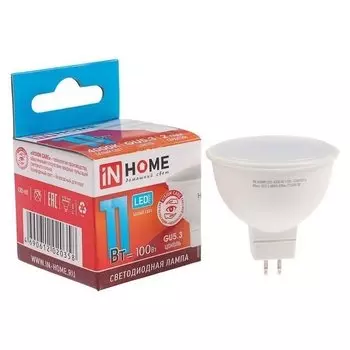 Лампа светодиодная IN Home Led-jcdr-vc, Gu5.3, 11 Вт, 230 В, 4000 К, 820 Лм