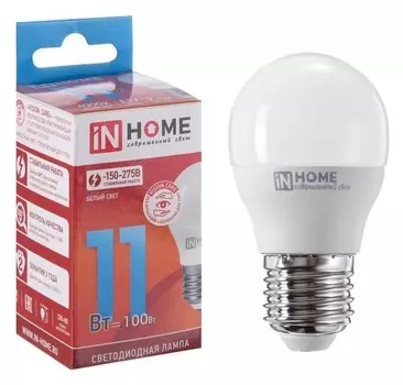 Лампа светодиодная IN Home Led-шар-vc, 11 Вт, е27, 230 В, 4000 К, 990 Лм