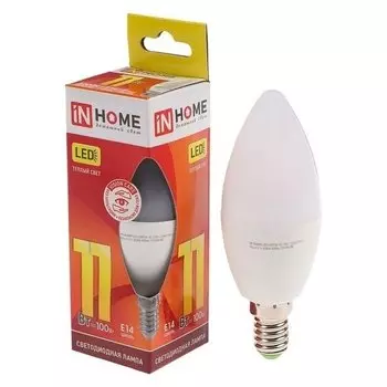 Лампа светодиодная IN Home Led-свеча-vc, е14, 11 Вт, 230 В, 3000 К, 820 Лм