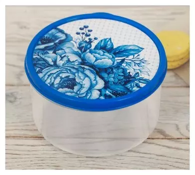 Ланч-бокс круглый «Гжель». 500 мл