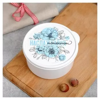 Ланч бокс круглый "Наслаждайся моментом", 500 мл