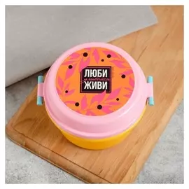 Ланч-бокс "Люби. улыбайся. живи", 800 мл