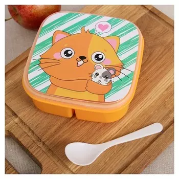 Ланч-бокс с ложкой Кот, 400 мл