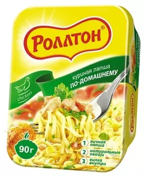 Лапша роллтон по-домашннму куриная (Лоток) 90г