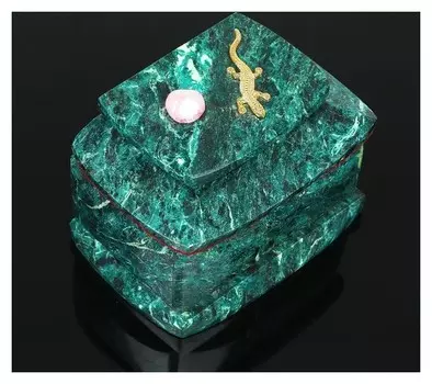 Ларец "Ящерка" 12,5х8х8,5 см, змеевик