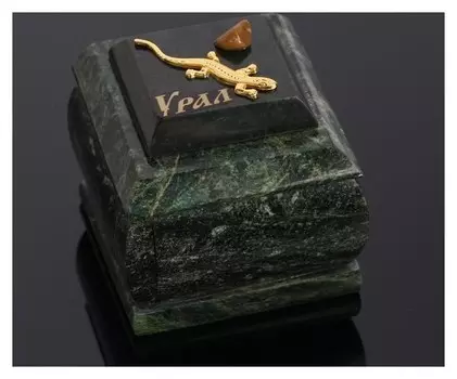 Ларец "Змейка", малый, с бархатом, змеевик