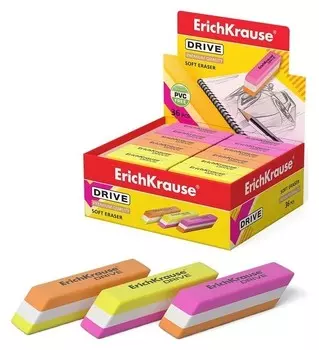 Ластик Erichkrause, Drive (New), 57 х 15 х 13 мм, мягкий, гипоаллергенный
