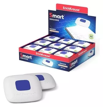 Ластик Erichkrause Smart квадрат, средней жёсткости, с пониженным образованием крошек (Dust Free)