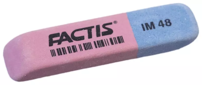 Ластик Factis IM 48 (Испания), 62х15х8 мм, красно-синий, прямоугольный, скошенные края, Ccfim48
