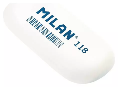 Ластик каучуковый Milan 118 овальный для стирания графита, цв. в ассорт