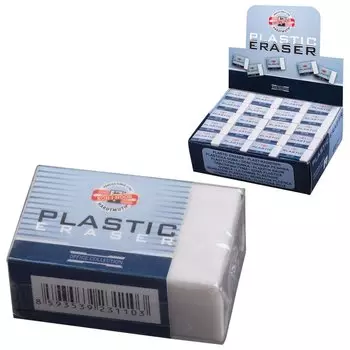 Ластик Koh-i-noor, 30х18х12 мм, белый, прямоугольный, ПВХ