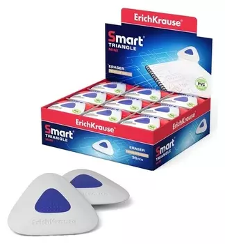 Ластик с центровкой Erichkrause, Smart Mini, треугольный, средней жёсткости, гипоаллергенный