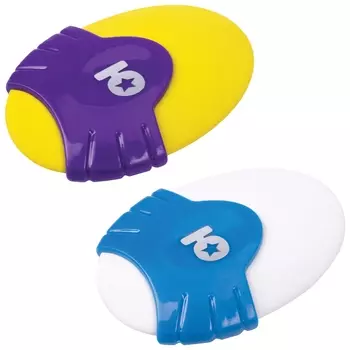 Ластик юнландия "Морские камушки", 48х36х12 мм, овальный, пластиковый держатель, 228727