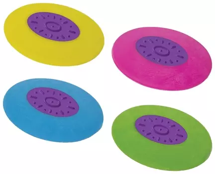 Ластик юнландия "Воздушный шар", 42х30х9 мм, круглый, фиолетовый пластиковый держатель, 228726