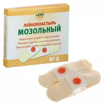Лейкопластырь "Leiko" мозольный, 6 шт