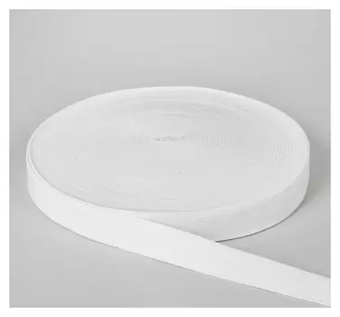 Лента эластичная, 25 мм, 25 ± 1 м, цвет белый