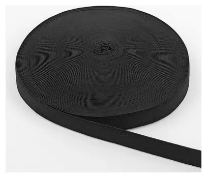 Лента эластичная, 25 мм, 25 ± 1 м, цвет чёрный