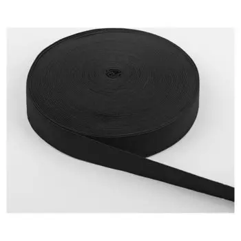 Лента эластичная, 35 мм, 25 ± 1 м, цвет чёрный