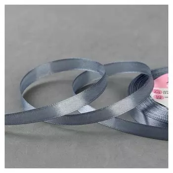 Лента атласная, 10 мм × 23 ± 1 м, цвет серый №03